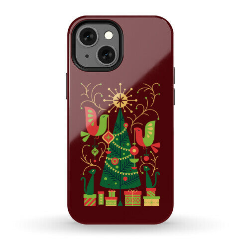 Vintage Christmas Tree Decorating Phone Case